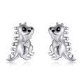 wholesale 925 Sterling Silver Dragon Earrings With Blue Sapphire-0-0