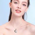 wholesale 925 Sterling Silver Moon Star Pendant Necklace Celestial Jewelry for Women Girls Gifts-0-1