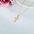 wholesale 14K Gold Solid Faith Cross Pendant Necklace for Women - 16 & 18 Chain-0-3