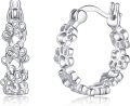 wholesale 925 Sterling Silver Paw Print Huggie Hoop Earrings for Women Girls-0-0
