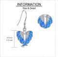 wholesale 925 Sterling Silver Blue Fire Opal Angel Wing Drop Earrings Gift for Her-0-2