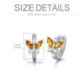 wholesale 925 Sterling Silver Butterfly Earrings Wholesale With Blue And Clear Crystals-0-11