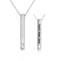 TOUPOP Sterling Silver Opal Necklace Vertical Bar Faith Hope Love Heartbeat Birthday Gift-0-0