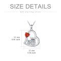 wholesale 925 Sterling Silver Mom Heart Shape Animal Pendant Necklaces for Women Girls Family Love Gift-0-57
