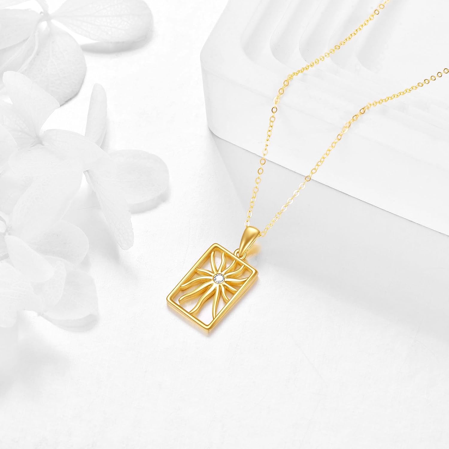 wholesale 14K Gold Celestial Sun Moon Star Pendant Necklace for Women-0-2