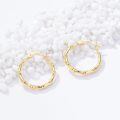 wholesale 14K Gold Bamboo Patterned Hoop Earrings for Women - Shiny & Polished 12-50mm-0-1