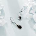 wholesale 925 Sterling Silver and Gold Accented Black Onyx Teardrop Leverback Earrings for Women & Girls-0-4