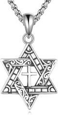 wholesale 925 Sterling Silver Star of David Necklace Elegant Hypoallergenic Jewelry for Women-0-0