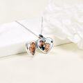 wholesale 925 Sterling Silver Paw Print Heart Photo Locket Pendant Necklace Gift for Women-0-1