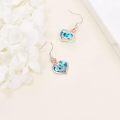 wholesale  Sterling Silver Crystal Mom Earrings Rose Flower Love Heart Dangle Drop Hook -0-28