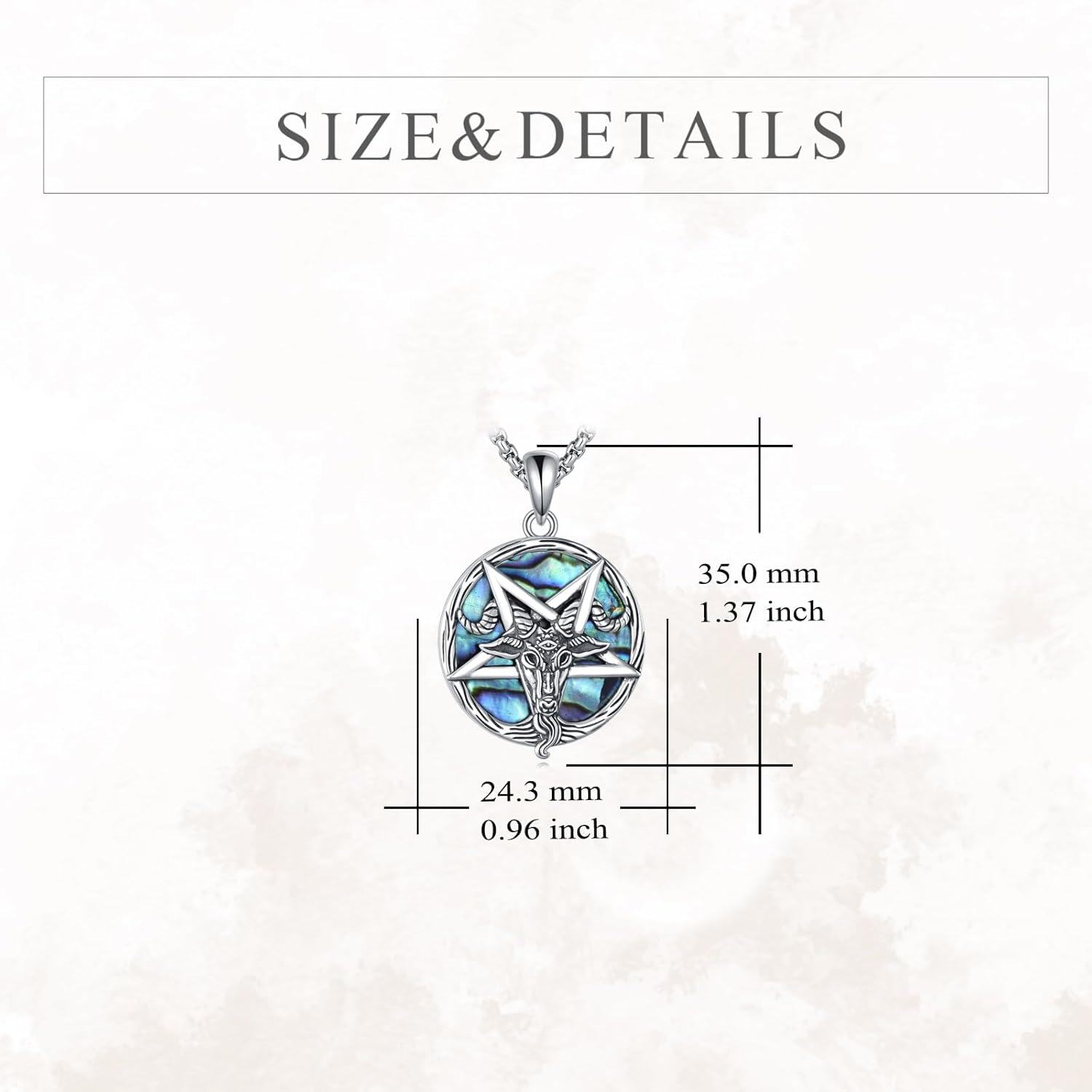  Sterling Silver Satanic Goat Head Pendant w Inverted Pentagram -0-6