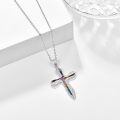 wholesale 925 Sterling Silver Cross Pendant With Abalone Shell And Celtic Knots-0-1