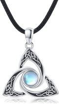 wholesale S925 Sterling Silver Moonstone Celtic Knot Necklace for Men & Women – Hypoallergenic, Durable, Gift Box Included-0-0