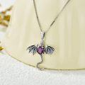 wholesale 925 Sterling Silver Oxide Amethyst Dragon Pendant Necklace for Women Vintage Jewelry Gift-0-3