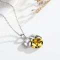 wholesale 925 Sterling Silver Cat Mom Baby Sleeping With Yellow Crystal Pendant Necklace-0-43