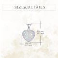 wholesale 925 Sterling Silver Heart Pendant Necklace Platinum Plated Iridescent Rainbow Crystal Beaded Edge-0-4