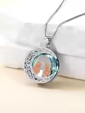 TOUPOP Sterling Silver Crystal Sister Necklace Celtic Knot Moon Pendant 3 Sisters Jewelry-0-1