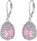 wholesale Sterling Silver Moonstone Leverback Teardrop Dangle Earrings for Women-0-18