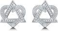 wholesale 925 Sterling Silver Triangle Cubic Zirconia Stud Earrings for Women-0-0