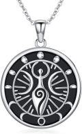wholesale 925 Sterling Silver Black Enamel Tree of Life Pendant Witch's Knot Necklace Wiccan-0-0