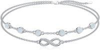 wholesale Sterling Silver Birthstone Women s Anklet Bracelets Infinity Butterfly Evil Eye Turtle Pineapple Starfish Heart-Infinity 14-Opal-Bracelet 7"-9"