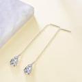 wholesale 925 Sterling Silver CZ Teardrop Chain Threader Drop Dangle Earrings for Women Girls-0-2