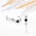 wholesale 925 Sterling Silver Black Square Hoop Earrings Elegant Design-0-1