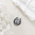 wholesale 925 Sterling Silver Horse & Rose Horseshoe Pendant Necklace Lucky Charm s for Her-0-4