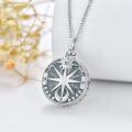 wholesale 925 Sterling Silver Compass Pendant Necklace with Chain - Vintage Style Nautical s for Women-0-1