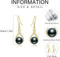 wholesale Sterling Silver Black Pearl Dangle Drop Earrings for Women Wedding Birthday Mother s Day Gifts-0-11