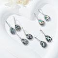 wholesale 925 Sterling Silver Turtle Teardrop Abalone Shell Leverback Earrings-0-5