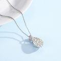 wholesale 925 Sterling Silver 18K Gold Plated Moonstone Rose Flower Pendant Necklace for Women-0-4