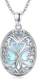 wholesale 925 Sterling Silver Blue Moonstone Tree of Life Pendant Necklace with Chain-0-0