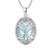 wholesale 925 Sterling Silver Blue Moonstone Tree of Life Pendant Necklace with Chain-Vine