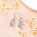 wholesale 925 Sterling Silver Teardrop Filigree Drop Earrings-0-3