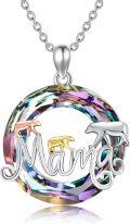 wholesale 925 Sterling Silver Crystal Mama Bear Pendant Necklace with 3 Bears - Mother's Day Gifts for Mom-0-0