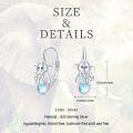 wholesale 925 Sterling Silver Cutie Elephant Moonstone Hoop Earrings Gift for Women Girls-0-4