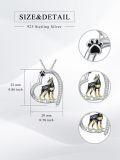wholesale 925 Sterling Silver Black and Gold Doberman Pinscher Pendant Necklaces for Women Love You Forever Gifts-0-1