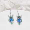 wholesale 925 Sterling Silver Blue Moonstone Owl Drop Earrings Gift for Her-0-2