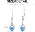 wholesale 925 Sterling Silver Birthstone Infinity Heart Leverback Dangle Earrings for Women-0-2