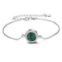 wholesale 925 Sterling Silver Opal Circle Chain Link Bracelet-Turquoise Urn Bracelet