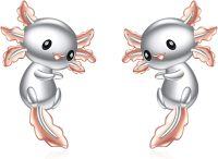 wholesale 925 Sterling Silver Axolotl Stud Earrings - Unique Gift for Her-Axolotl Stud Earrings
