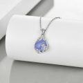 wholesale Sterling Silver Crystal Filigree Teardrop Pendant Necklace-0-25