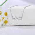 wholesale 925 Sterling Silver Cubic Zirconia Infinity Heart Pendant Necklace for Women-0-2