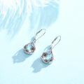 wholesale 925 Silver Oxidized Moonstone Daisy Flower Teardrop Drop Earrings-0-1
