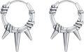 wholesale Sterling Silver Spike Hoop Earrings with Dragon Snake Skull Barbed Wire Design-0-0