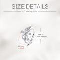 wholesale 925 Sterling Silver Infinity Cross CZ Studded Open Adjustable Ring for Women-0-3