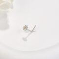 wholesale 925 Sterling Silver Flower Design L-Shaped Nose Ring (Rose Gold)-0-4