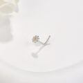 wholesale 925 Sterling Silver Flower Design L-Shaped Nose Ring (Rose Gold)-0-4