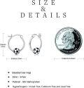 wholesale 925 Sterling Silver Soccer Ball Hoop Earrings for Women and Girls-0-5